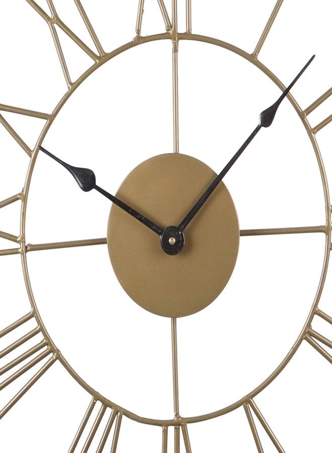 TrenDec Metal 18" Wall Decor Clock, Antique Gold Skeleton Metal Wall Clock for Home Office Decor Wall Clock. - Image 4